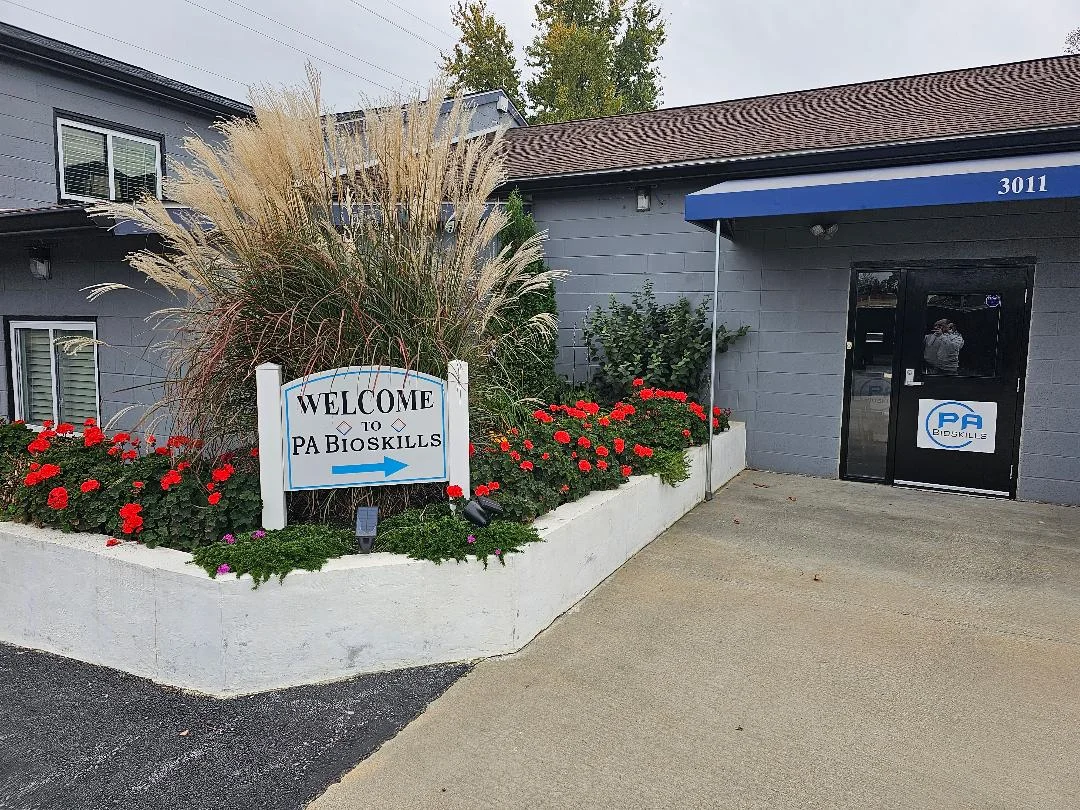 PA Bioskills welcome sign at entrance
